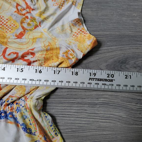 Y2K Fairy Witch Dress Women XL Multicolor Boho Midi Paisley Print Rhinestone TDV - Picture 6 of 10